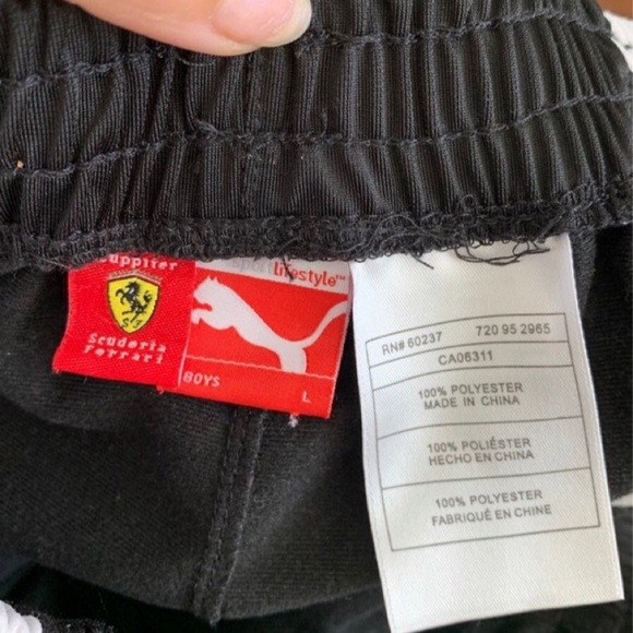Puma Black Men's Shorts with Ferrari Logo - Picture 8 of 9